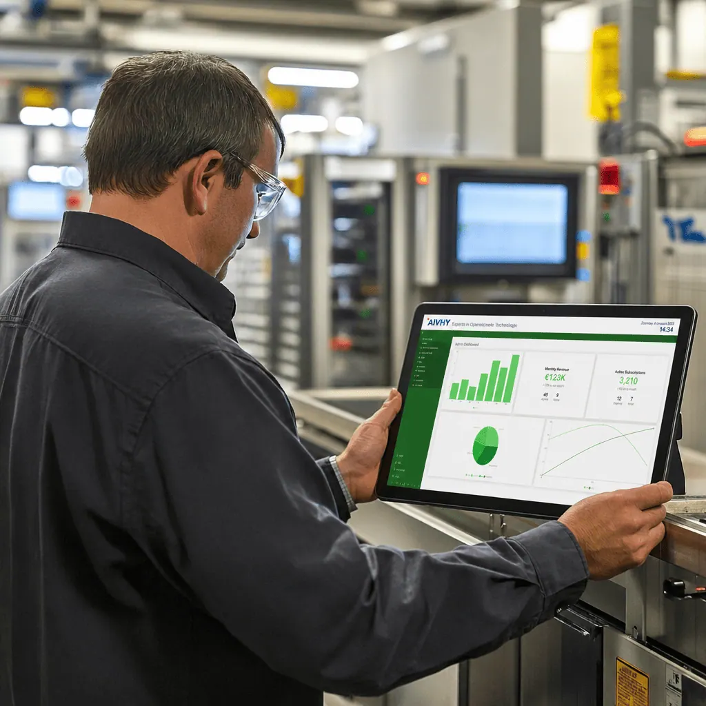 Industrial robotics and equipment inside a modern production facility.