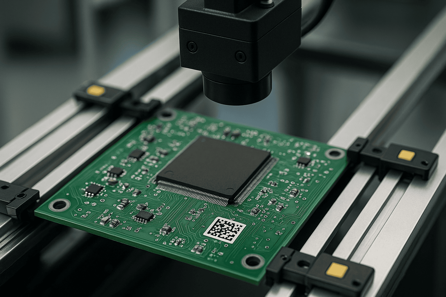 Vision AI camera highlighting a suspected defect on a manufactured part.