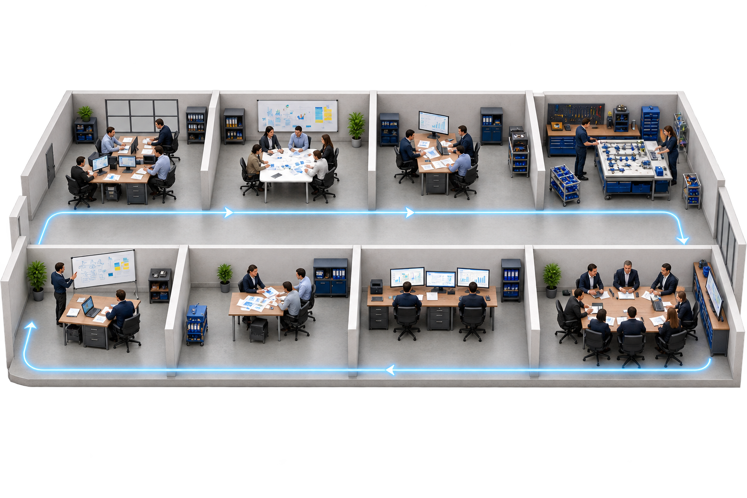 Connected business-value operation from financial baseline and opportunity assessment through investment governance, benefit tracking, return verification and scaling.