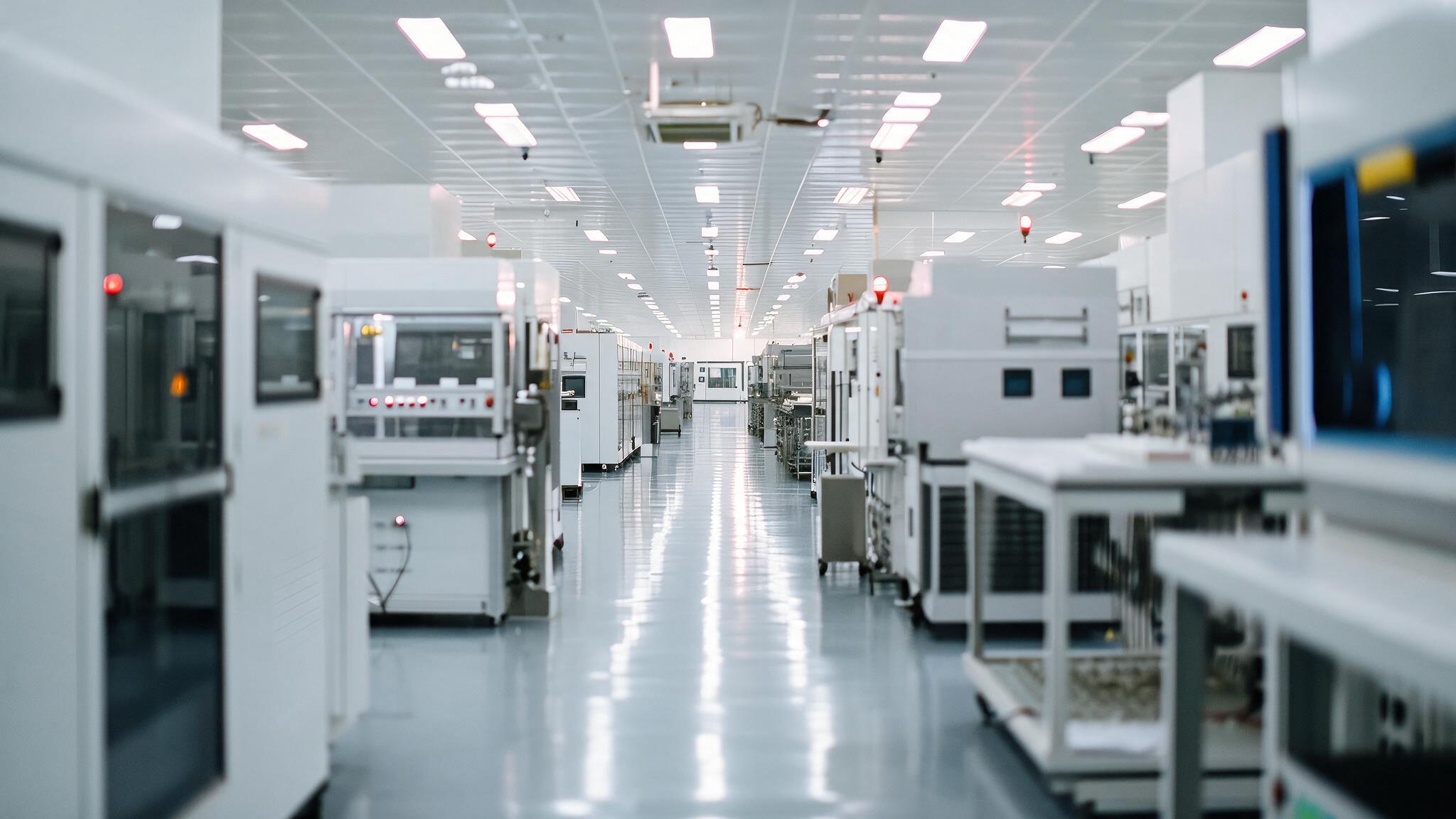 Laboratory and testing equipment arranged across a connected industrial facility.